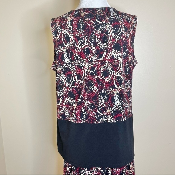 Jones Studio Black Red Abstract Print Top and Skirt Set US XL - Picture 4 of 8